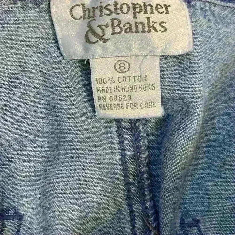 Christopher & Banks sz 26 y2k grandmacore embroidery fall 90s floral denim skirt - Picture 8 of 8